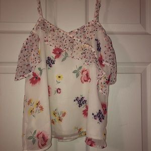White floral dressy top